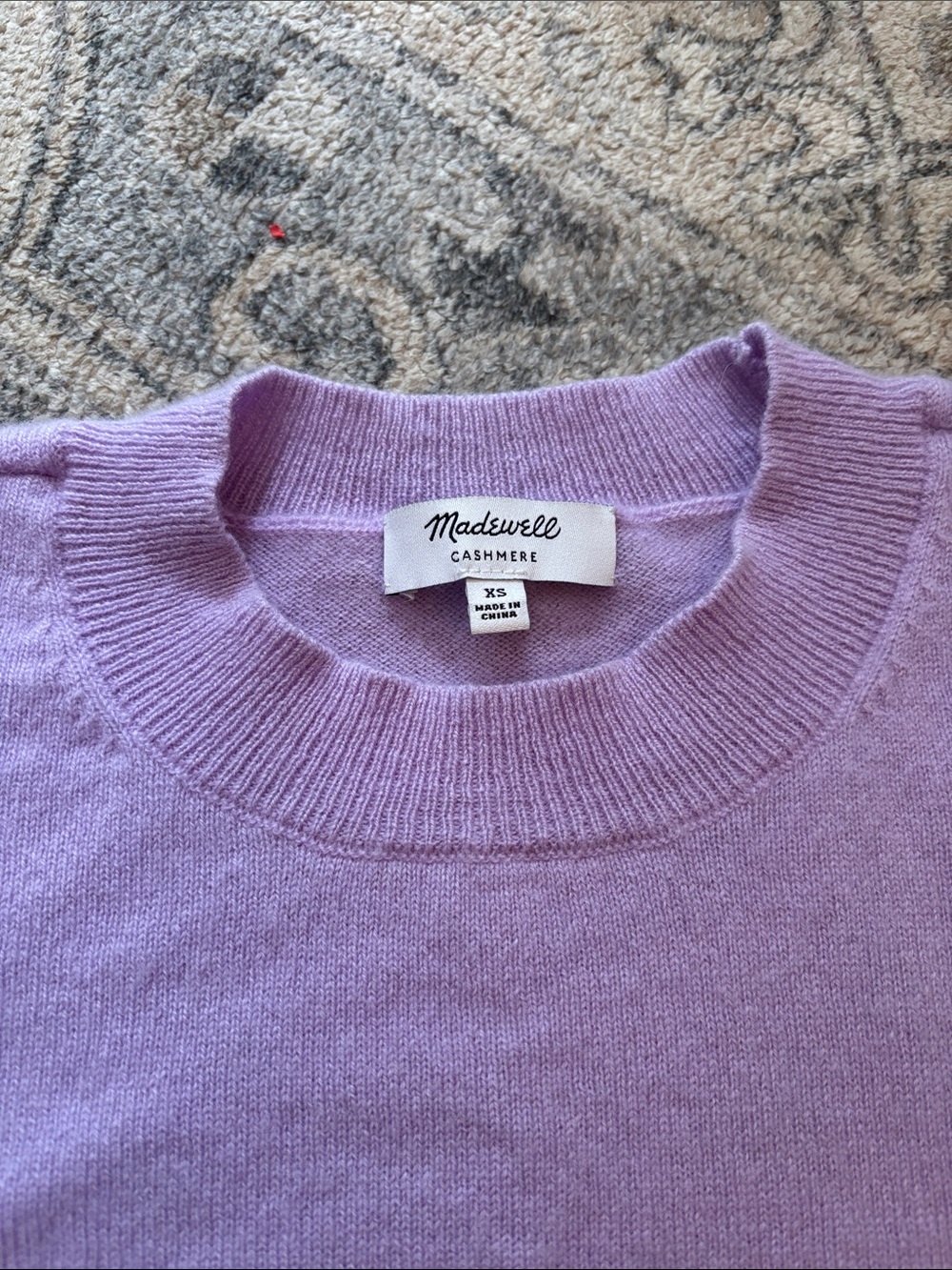 Madewell Cashmere Crewneck Sweater in Lavender - Picture 2 of 6